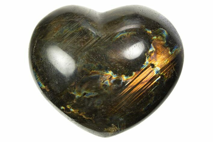 Flashy Polished Labradorite Heart - Madagascar #327255